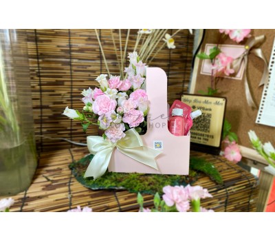 Lẵng Trà Sữa Cẩm Chướng Chuông
